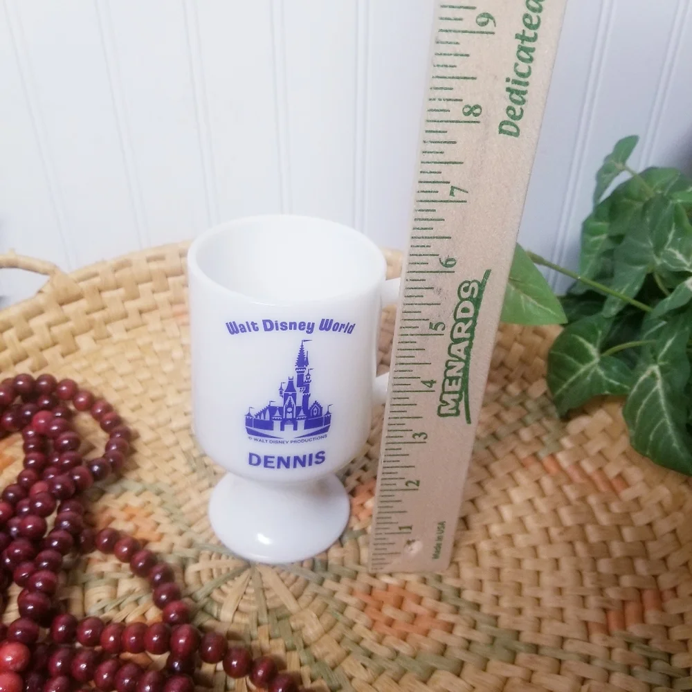 Vintage Milk Glass Disney Coffee Mug “Dennis”